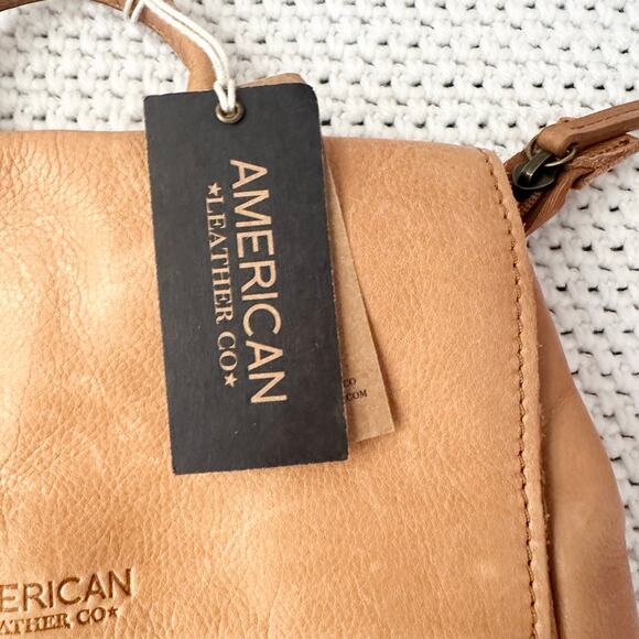 AMERICAN LEATHER CO. New Genuine Leather Liberty Backpack Cafe Latte NWT ALC1045 - Picture 2 of 7